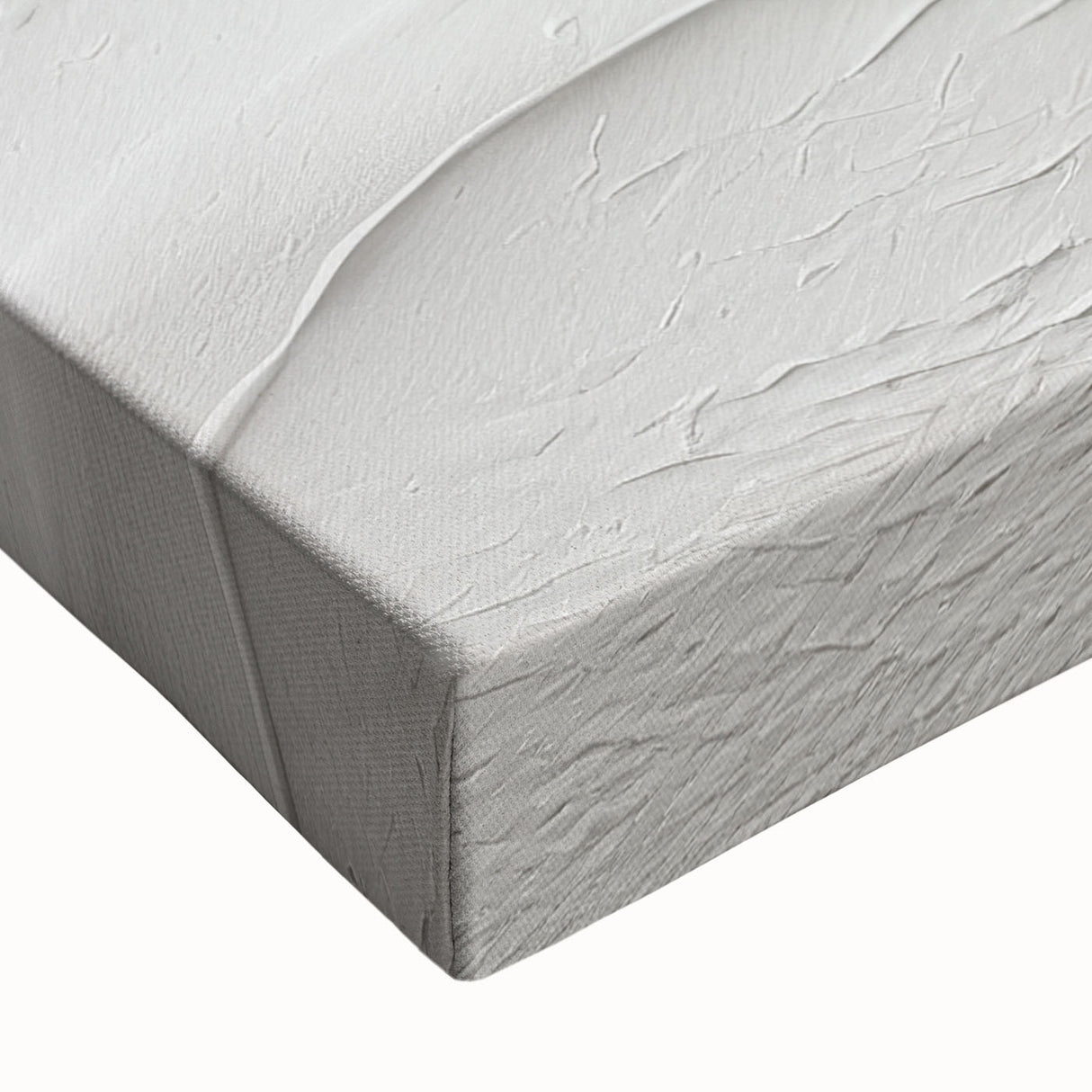 Close-up of a vibrant abstract modern design wall art piece, featuring bold colors and intricate patterns on stretched canvas, ideal for contemporary home decor.