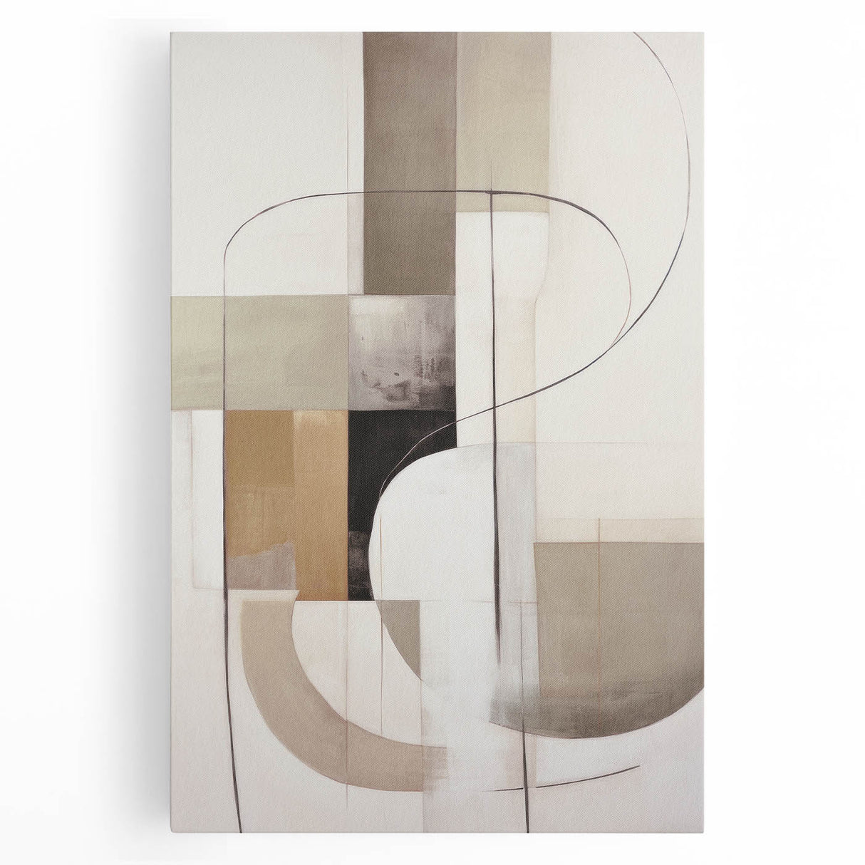 Abstract modern wall art collection featuring bold colors and geometric shapes on stretched canvas, ideal for contemporary home decor and artistic expression.