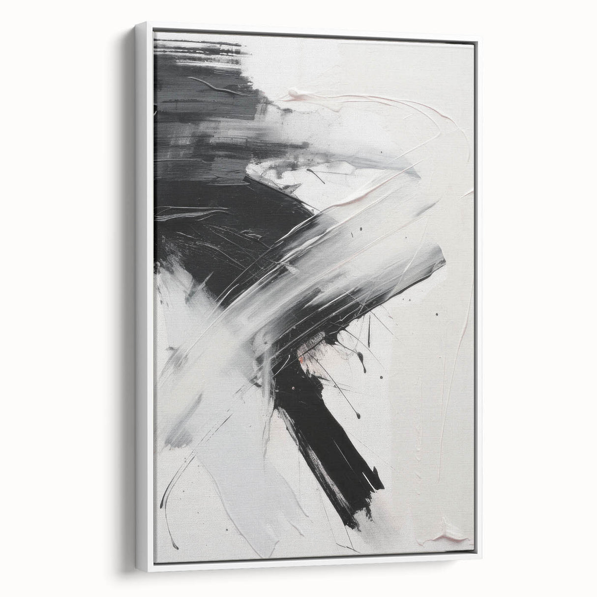 Framed abstract modern wall art featuring geometric shapes in soft pastel colors, displayed against a white background, ideal for contemporary home decor.