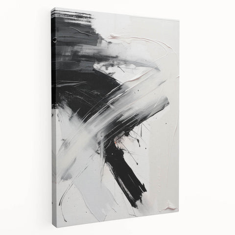 Stretched canvas wall art featuring an abstract modern design with vibrant colors and geometric patterns, ideal for contemporary home decor.