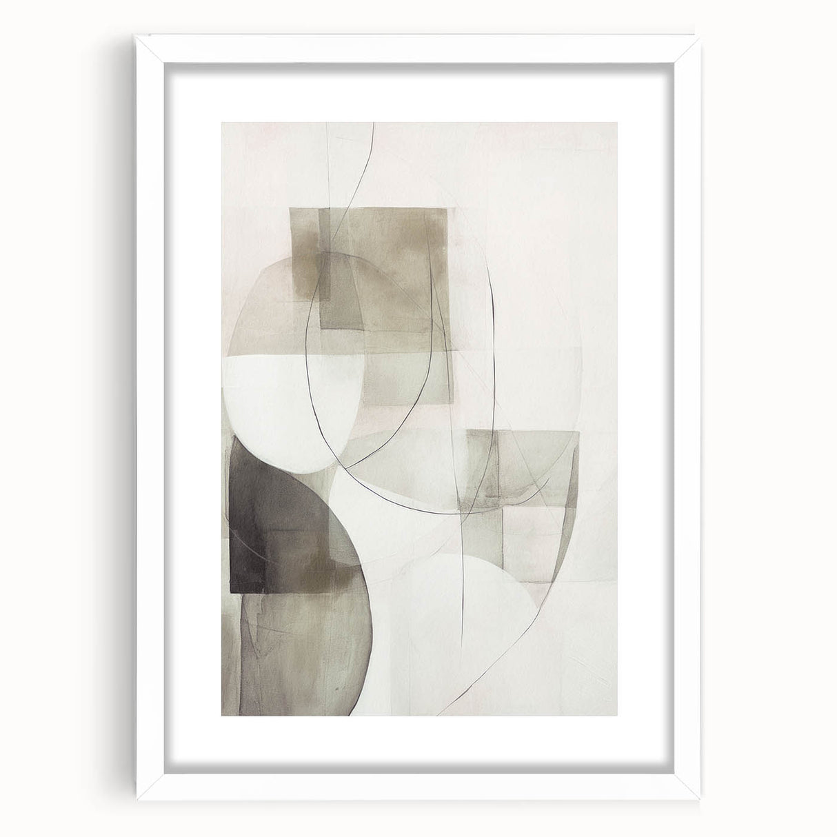 Abstract modern wall art collection featuring a framed design with a white mat, showcasing vibrant geometric patterns. Ideal for contemporary home decor, this piece adds a stylish touch to any room.
