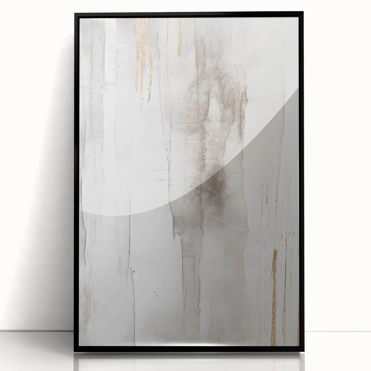 Framed abstract modern wall art collection showcasing vibrant acrylic designs in a sleek black frame, perfect for contemporary decor.