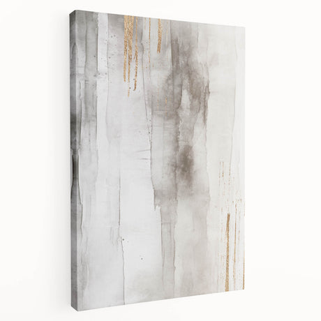 Abstract modern wall art collection featuring vibrant colors and geometric shapes on stretched canvas, displayed from a side view.