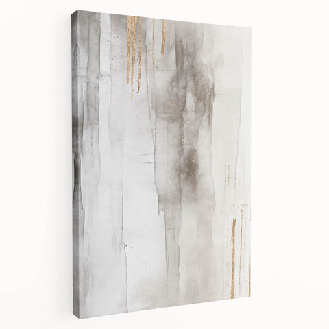 Abstract modern wall art collection featuring vibrant colors and geometric shapes on stretched canvas, displayed from a side view.