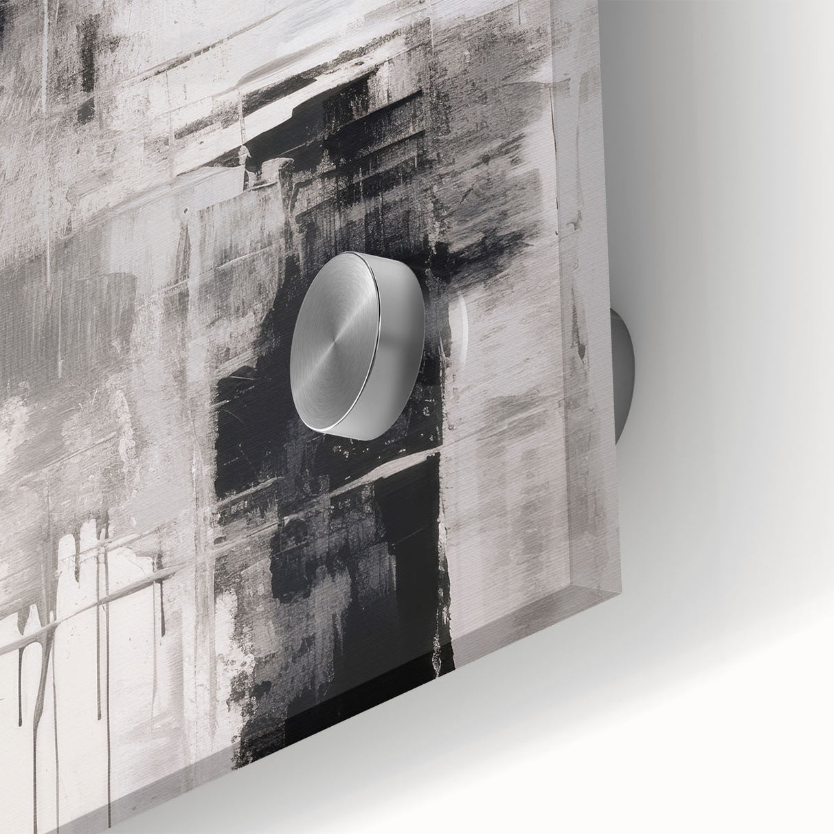 Close-up of a vibrant abstract modern design wall art piece featuring bold colors and intricate patterns, crafted on acrylic glass for a contemporary aesthetic.