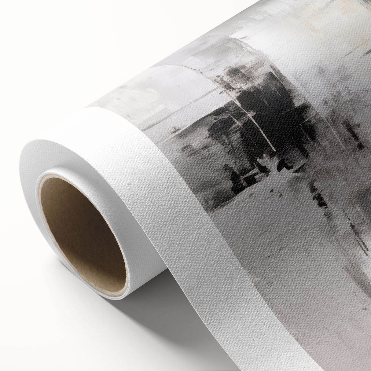 Abstract modern wall art collection on rolled canvas, showcasing vibrant geometric patterns in bold colors, ideal for contemporary home decor.