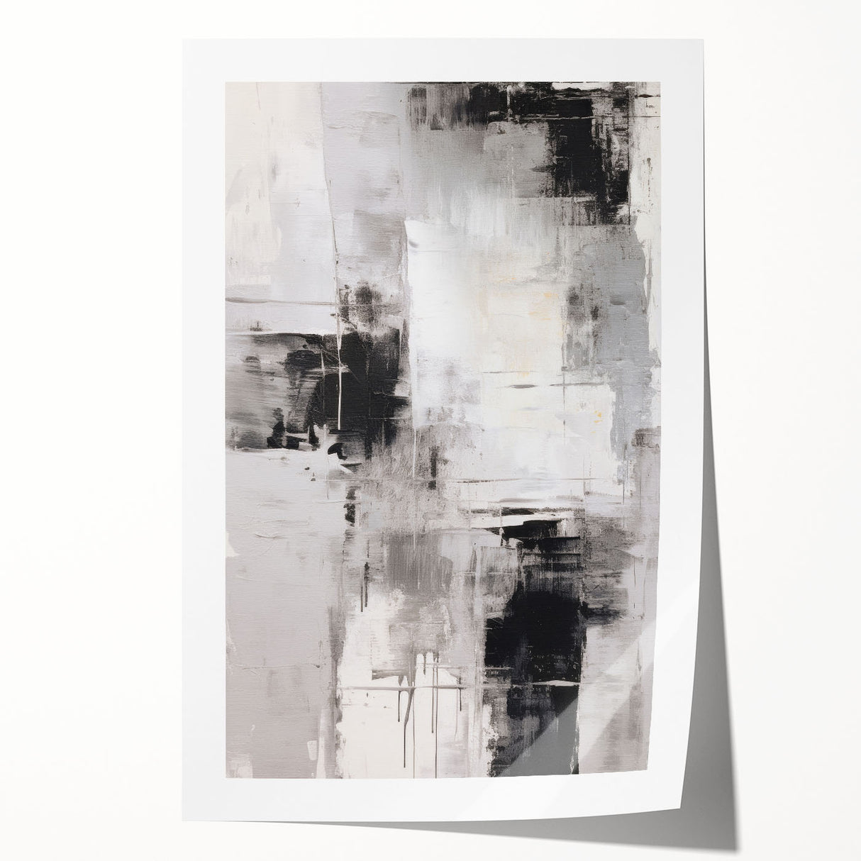 Abstract modern design wall art featuring vibrant colors and geometric shapes, ideal for contemporary decor. The rolled print showcases a dynamic composition, adding a stylish touch to any room.