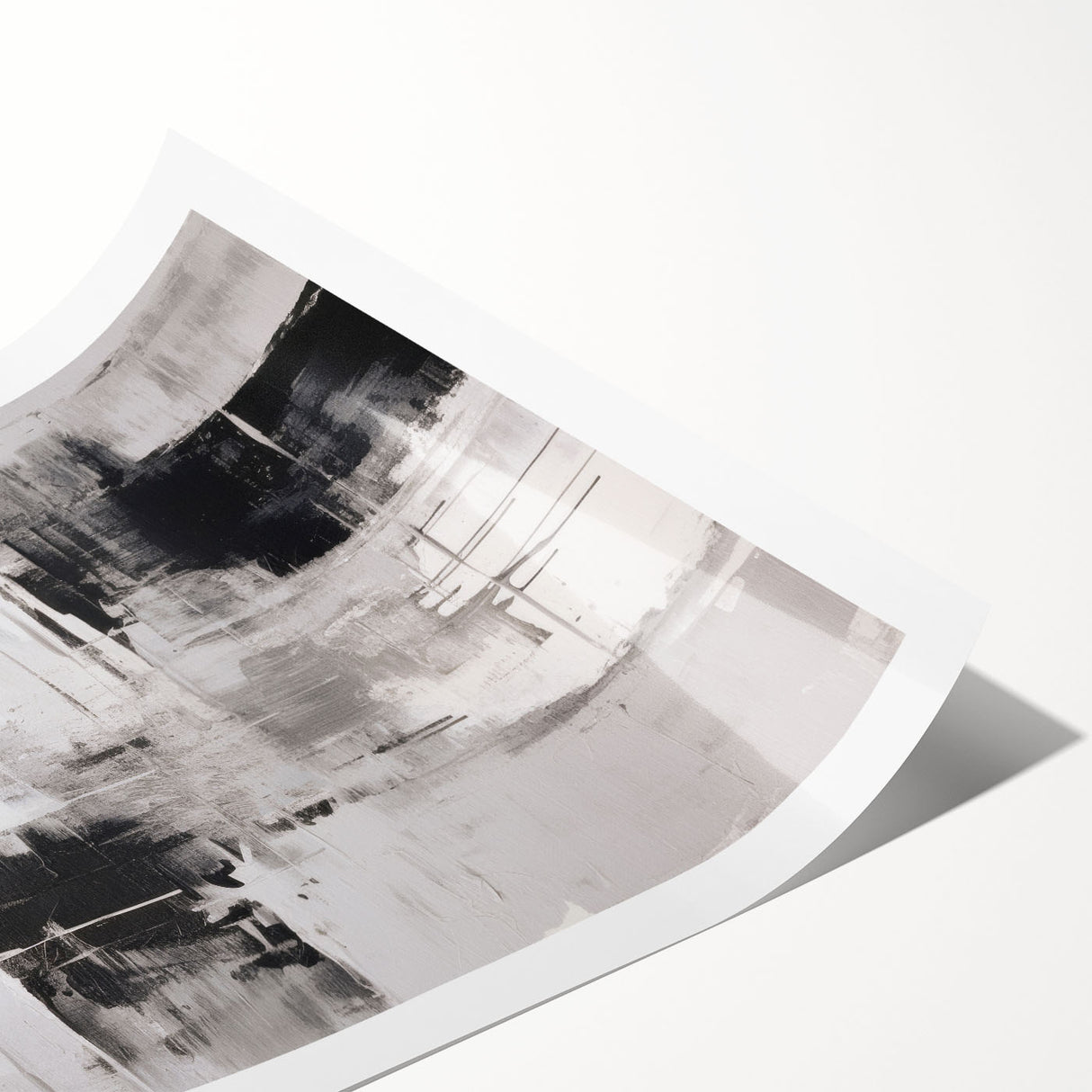 Abstract modern wall art print featuring vibrant colors and geometric shapes, rolled and ready for display. Ideal for contemporary home decor, available in a protective tube.