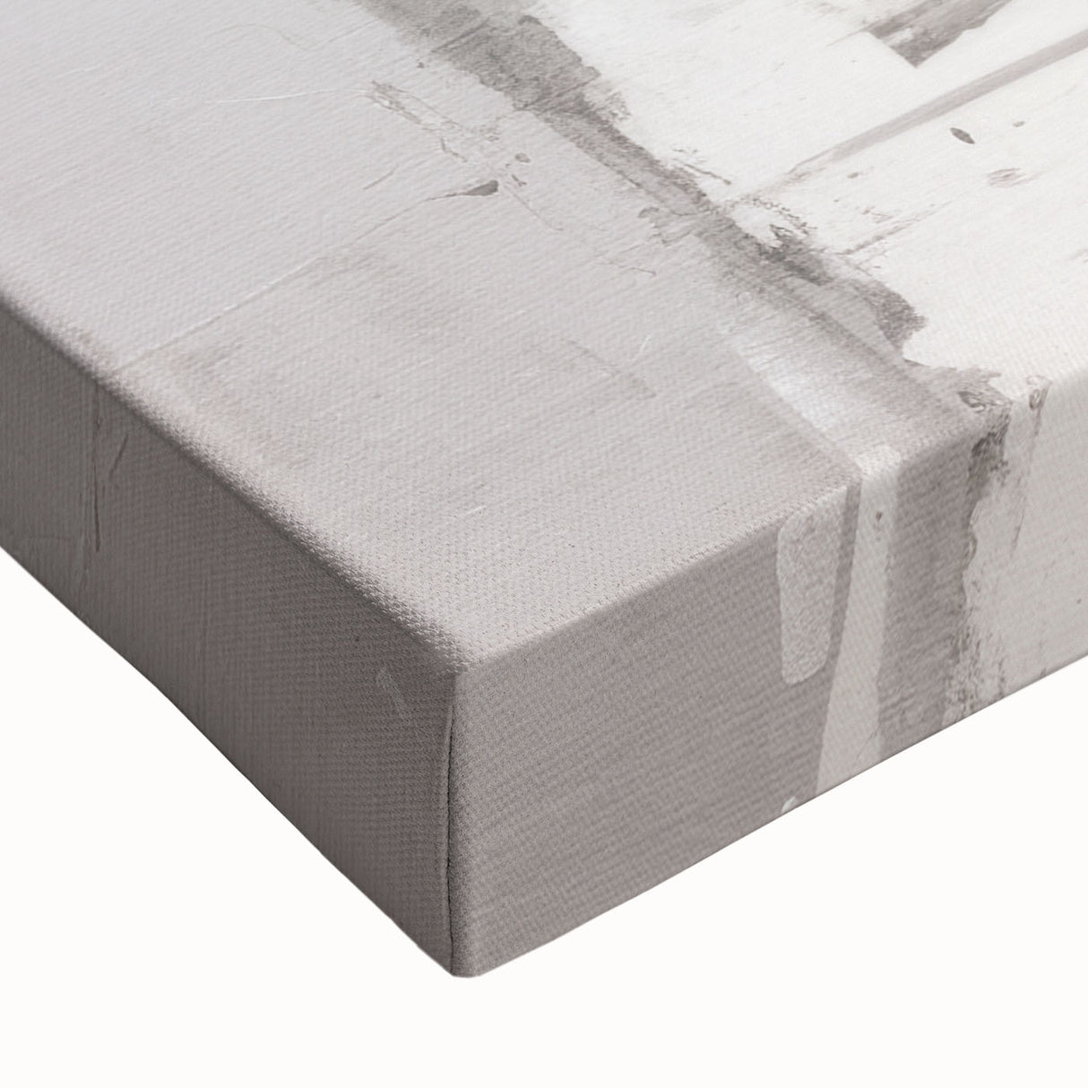 Close-up of an abstract modern design wall art piece showcasing vibrant colors and intricate patterns on a stretched canvas, ideal for contemporary decor.