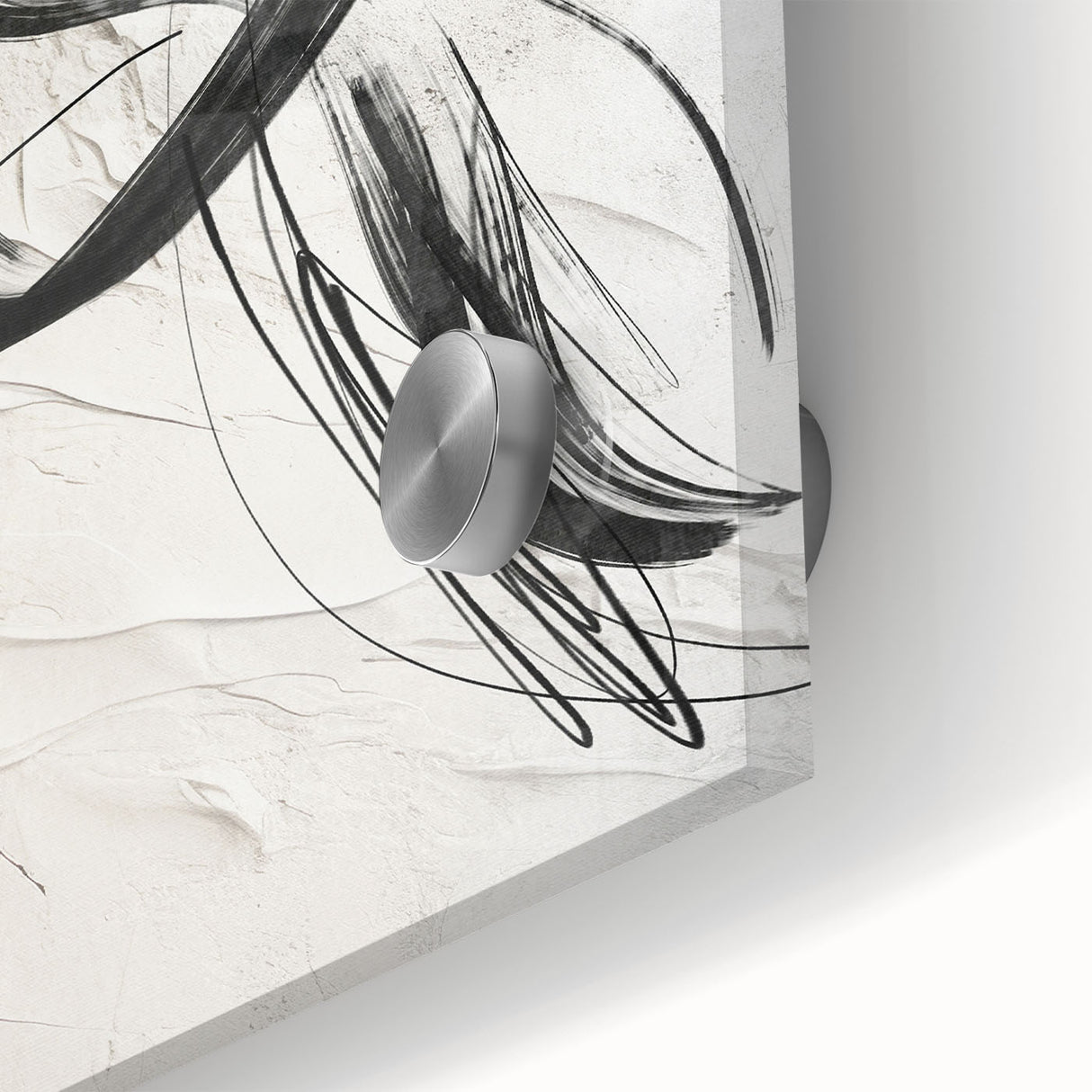 Close-up of a vibrant abstract modern wall art piece featuring dynamic colors and geometric shapes, crafted from acrylic glass for a sleek finish, enhancing contemporary decor.