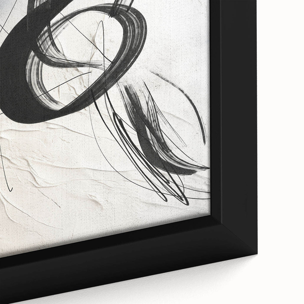 Close-up of abstract modern wall art featuring vibrant colors and geometric patterns, framed canvas showcasing intricate details and texture in a stylish interior setting.