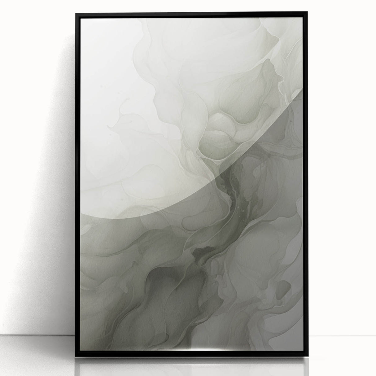 Framed acrylic wall art featuring an abstract modern design with bold colors and geometric shapes, showcased in a sleek black frame, perfect for contemporary decor.