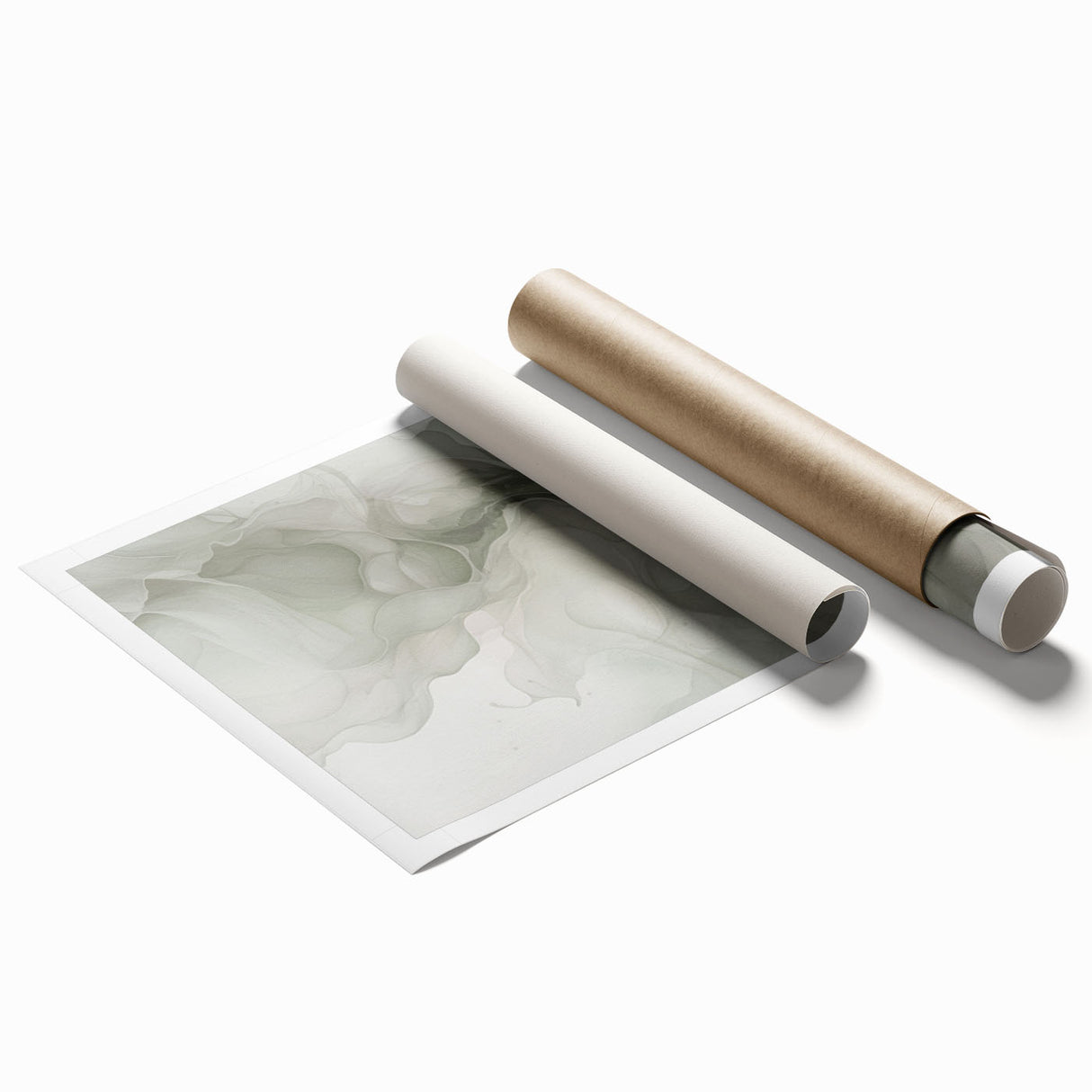 Abstract modern design wall art collection featuring vibrant colors and geometric patterns, rolled and ready for display in a stylish living space. Perfect for contemporary home decor enthusiasts.