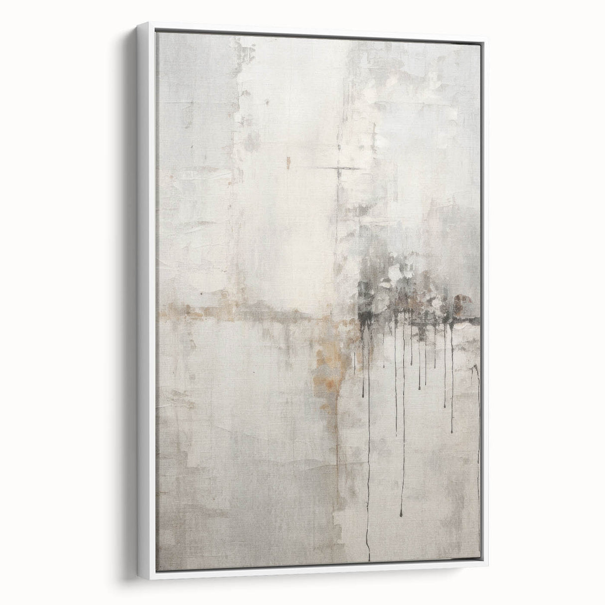 Framed abstract modern wall art collection showcasing vibrant colors and geometric patterns, displayed from a side view against a white background, ideal for contemporary decor.