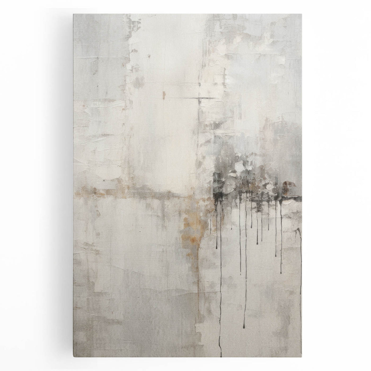 Vibrant abstract modern wall art design showcasing bold colors and geometric shapes on stretched canvas, perfect for contemporary home decor enhancement.