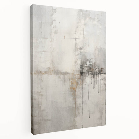 Abstract modern wall art collection featuring vibrant geometric shapes and bold colors on stretched canvas, showcasing a unique side view for contemporary decor.