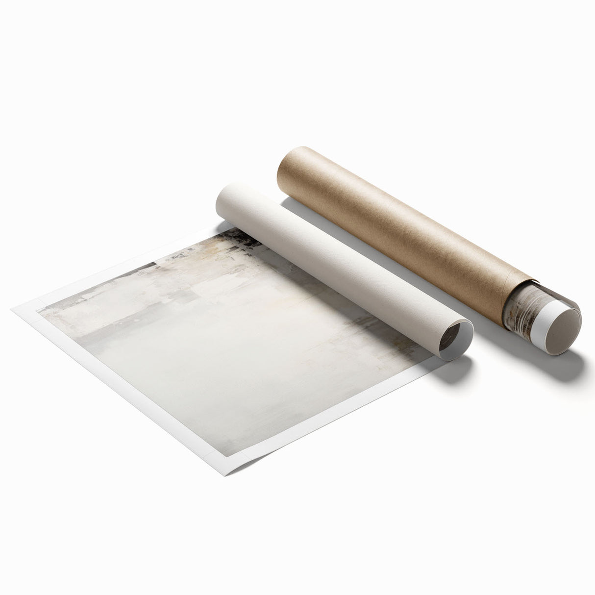 Abstract modern wall art design featuring vibrant colors and dynamic shapes, rolled up for easy storage and transport, ideal for contemporary home decor.