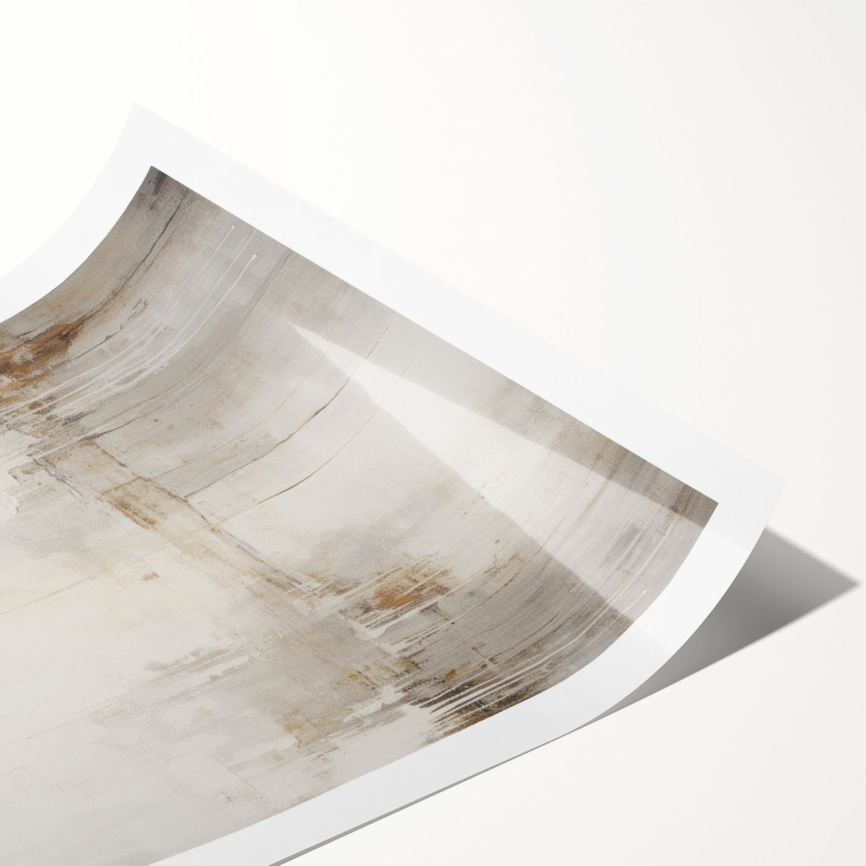 Colorful abstract modern wall art print featuring bold geometric shapes and vibrant hues, rolled and ready for display, perfect for contemporary home decor.