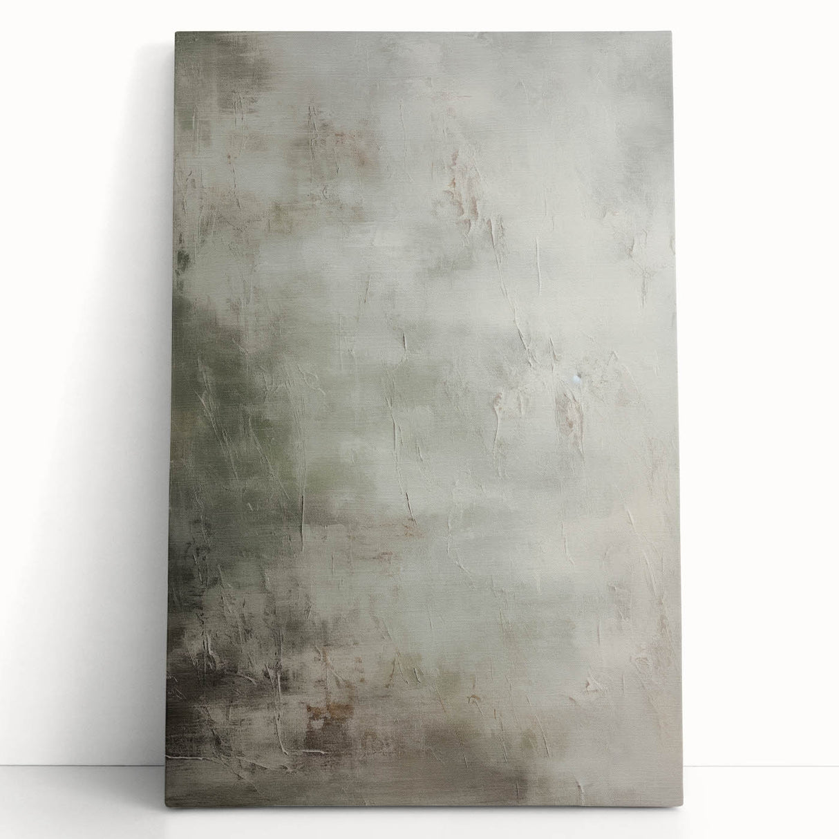 Abstract modern wall art canvas featuring a vibrant blend of blue, yellow, and gray hues with geometric shapes, creating a contemporary focal point for any room.