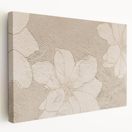 Abstract wall art showcasing vibrant strokes and lines in a modern design, printed on stretched canvas with a side view perspective.