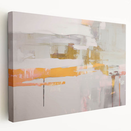 Stretched canvas wall art displaying an abstract design of colorful strokes and lines, showcasing vibrant hues and modern artistic flair.
