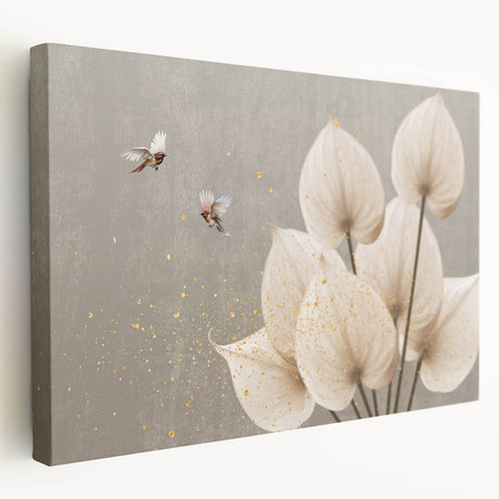 Abstract wall art featuring colorful strokes and lines on stretched canvas, showcasing a vibrant design ideal for modern home decor.