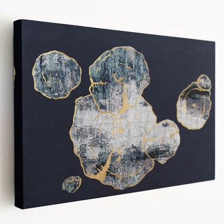 Abstract strokes and lines in vibrant colors on a stretched canvas wall art piece, showcasing a modern design suitable for contemporary home decor.