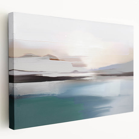 Abstract wall art featuring vibrant strokes and lines in blue, orange, and yellow hues, displayed as a stretched canvas with a smooth finish.