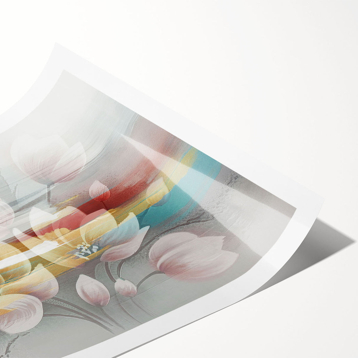 Abstract wall art print showcasing vibrant strokes and lines in a modern design, perfect for contemporary home decor. Ideal for framing.