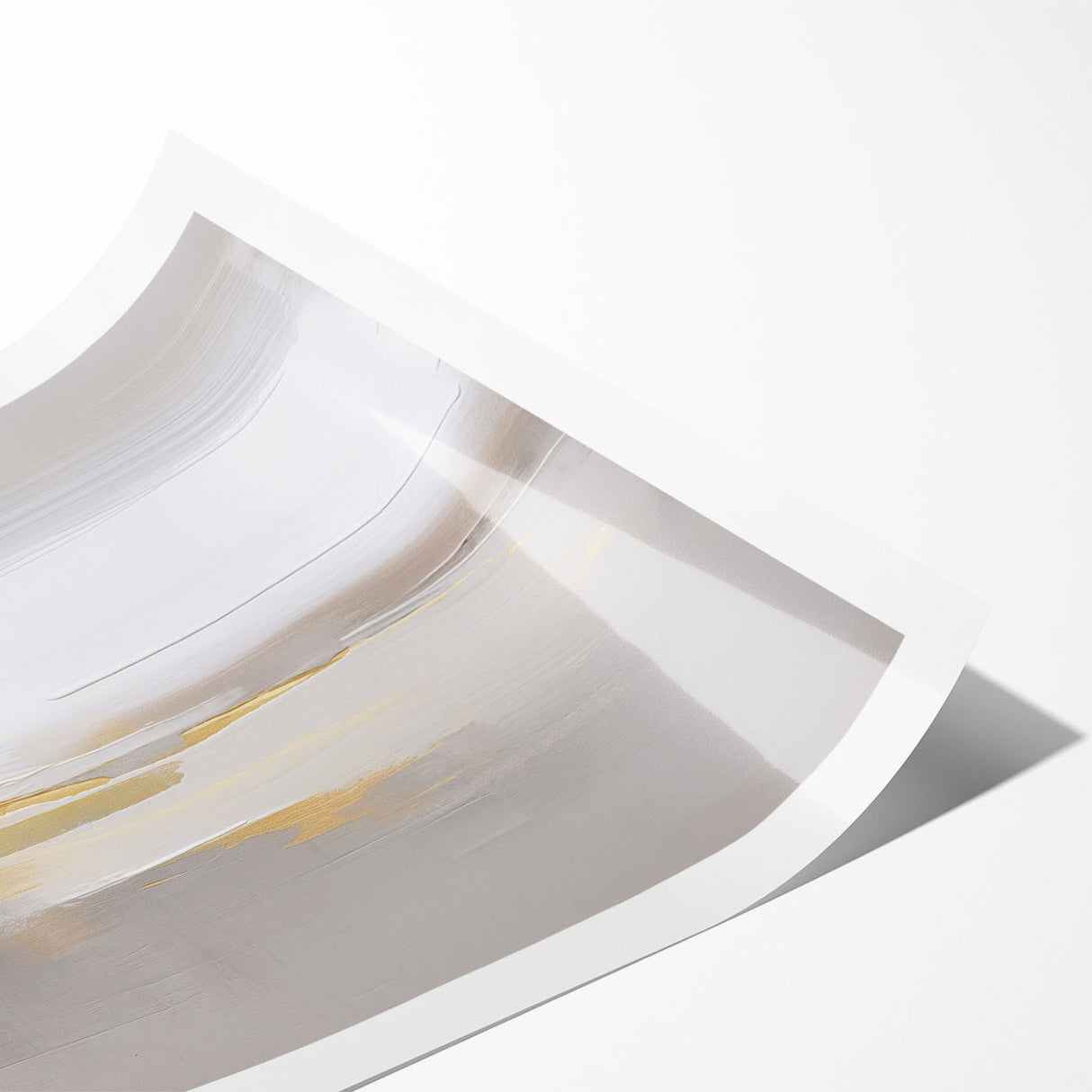 Abstract wall art print showcasing vibrant strokes and lines in shades of blue, orange, and yellow, designed for modern home decor.