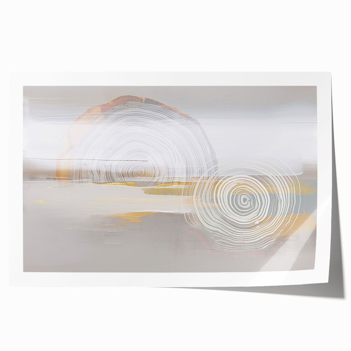 Abstract wall art print showcasing dynamic strokes and lines in vibrant colors, perfect for modern home decor or office spaces.