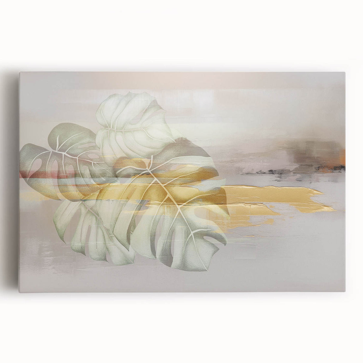 Abstract wall art canvas featuring vibrant strokes and lines in blue, orange, and yellow, perfect for modern home decor and artistic expression.