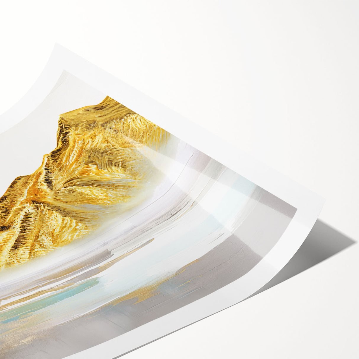 Abstract wall art print showcasing dynamic strokes and lines in vibrant colors, designed for modern decor, rolled for easy framing.