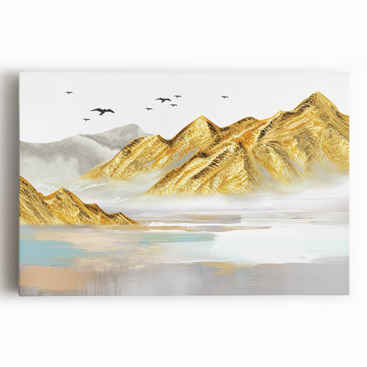 Abstract wall art featuring colorful strokes and lines on a stretched canvas, perfect for modern decor, adding vibrant energy to any space.