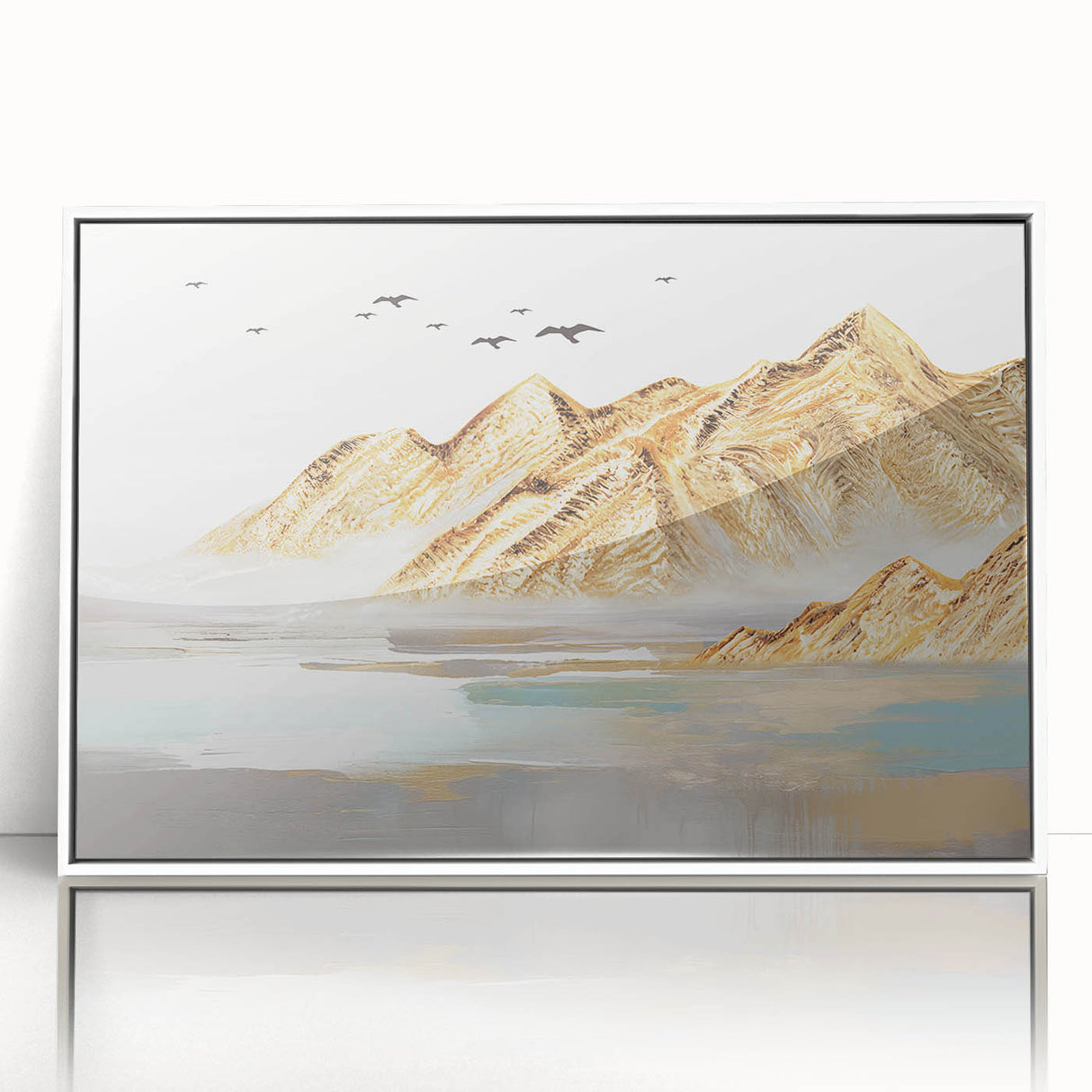 Framed abstract wall art showcasing colorful strokes and lines in vibrant hues, set against a sleek white background for modern decor.