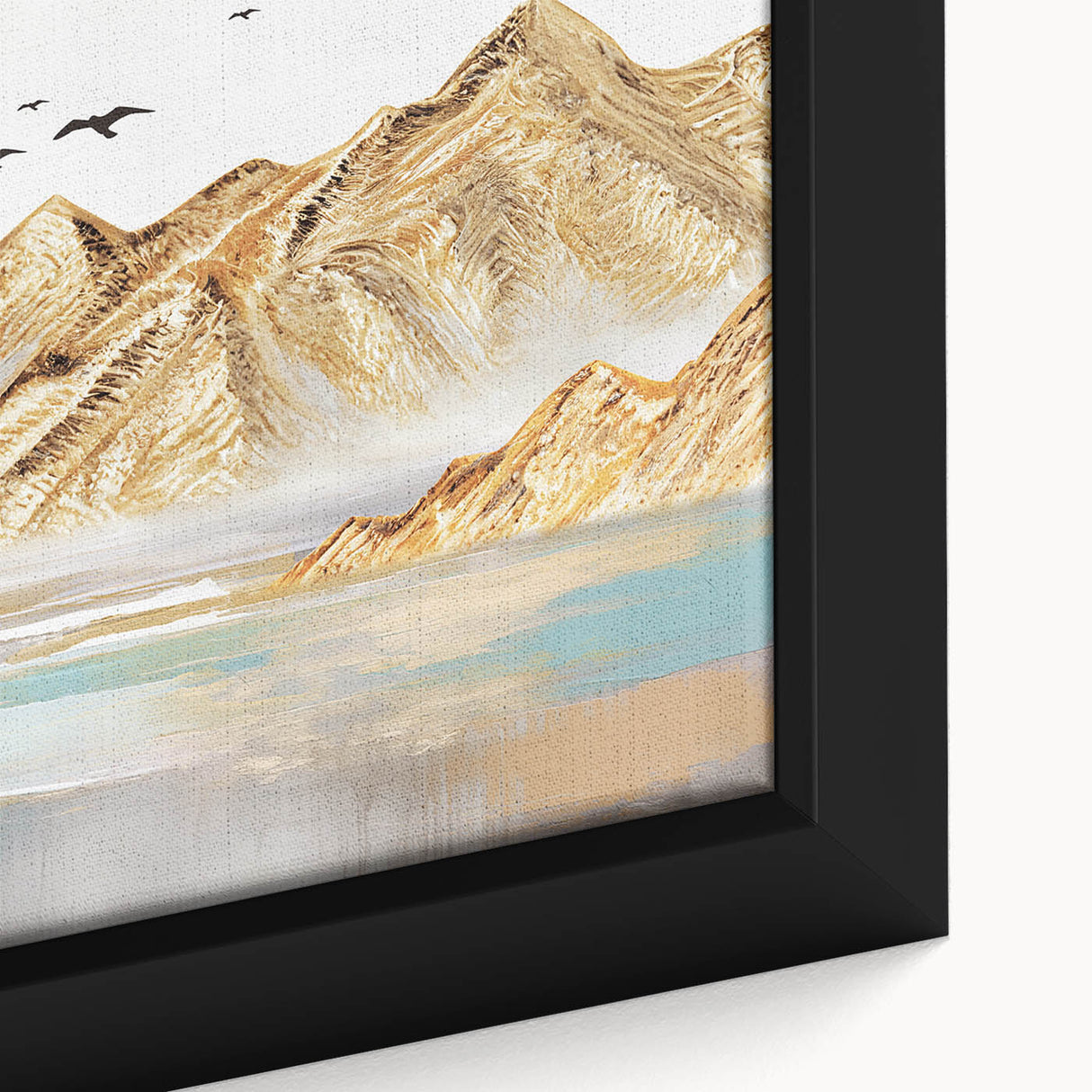 Close-up of abstract strokes and lines in a colorful wall art design, showcasing vibrant hues and textures, perfect for modern decor.