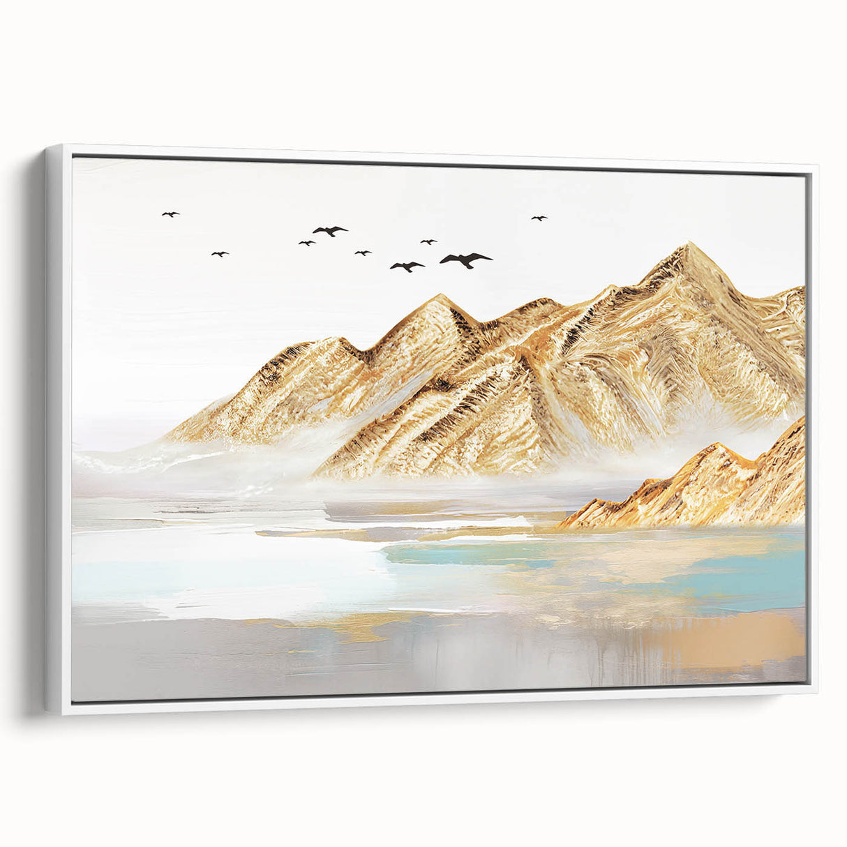 Framed abstract wall art showcasing dynamic strokes and lines in a minimalist design, featuring a sleek white frame for modern decor.