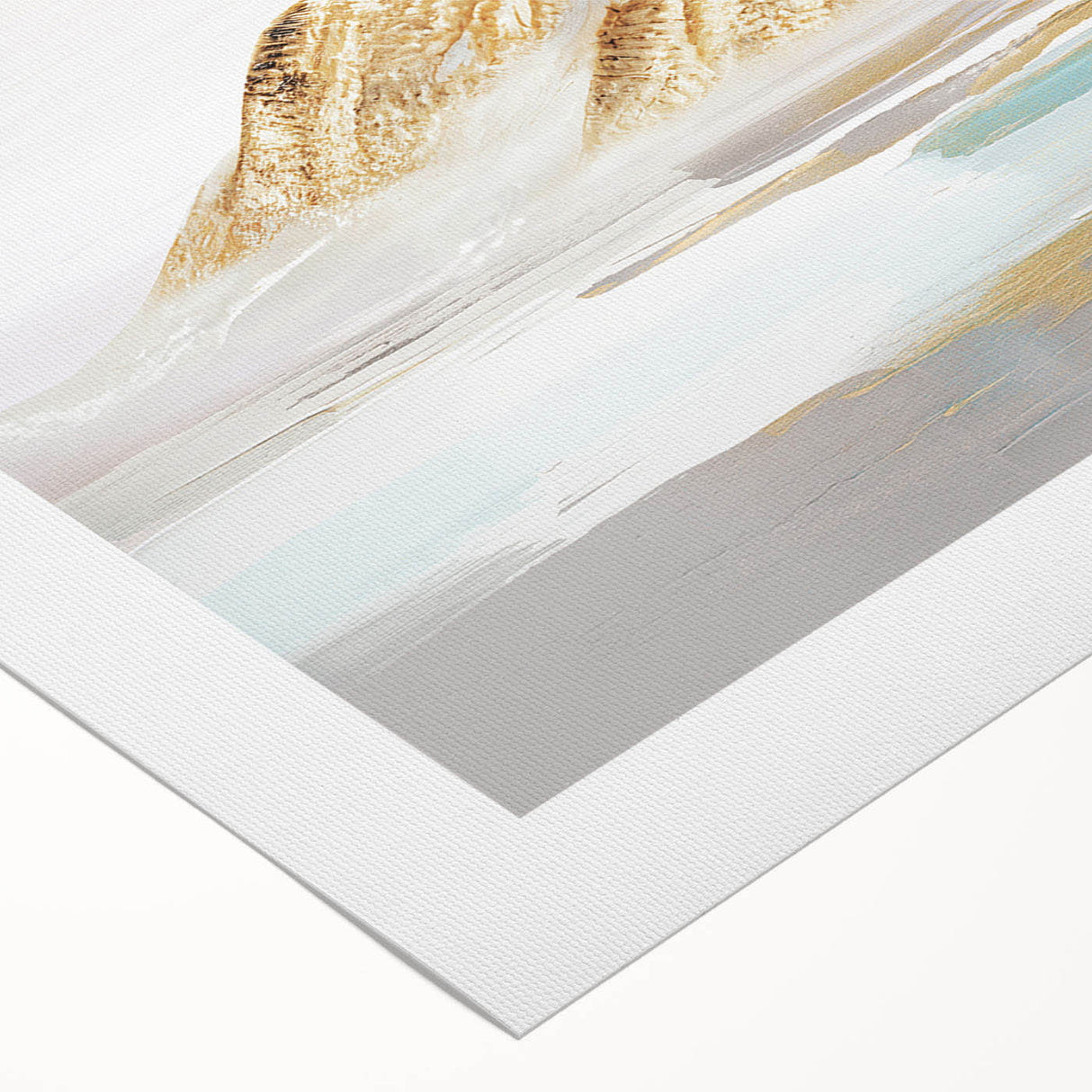 Abstract wall art design featuring colorful strokes and lines on a rolled canvas, ideal for modern home décor and artistic spaces.