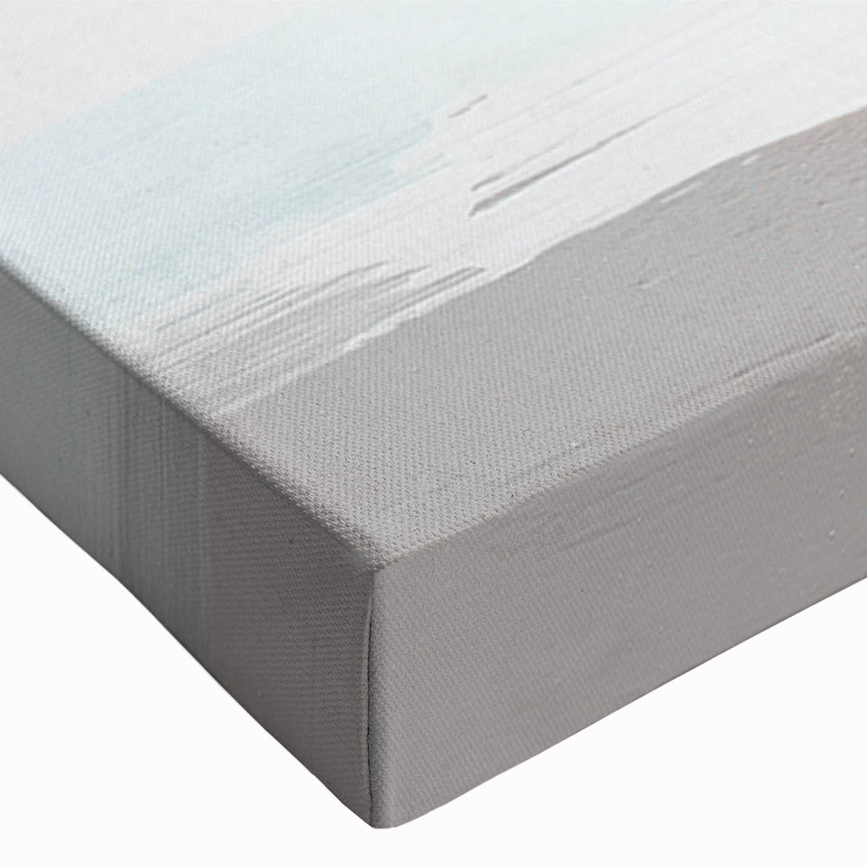 Colorful abstract canvas art showcasing dynamic strokes and lines in shades of blue, yellow, and orange, ideal for modern home decor.