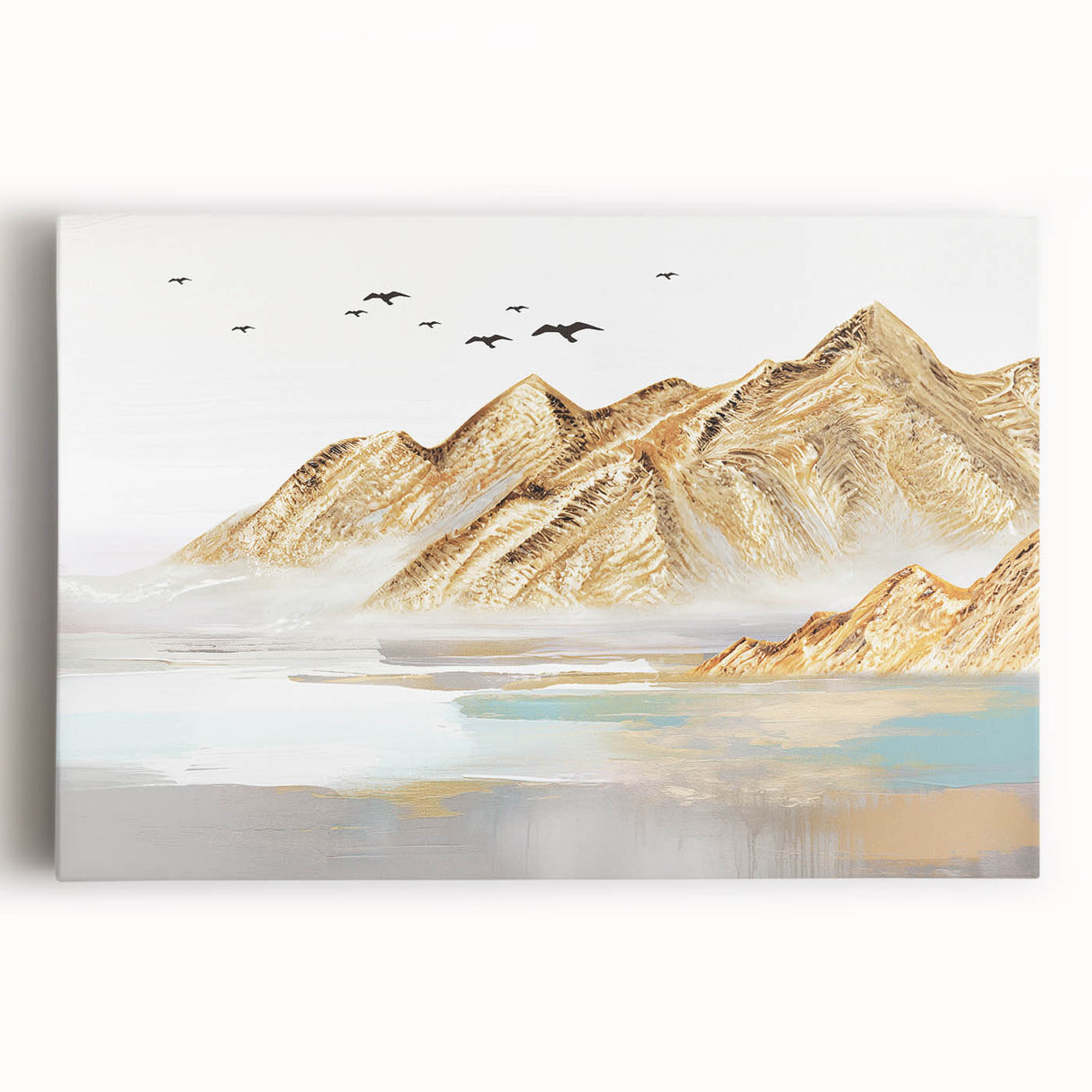 Abstract canvas wall art featuring colorful strokes and lines in vibrant hues of blue, yellow, and red, designed for modern decor.