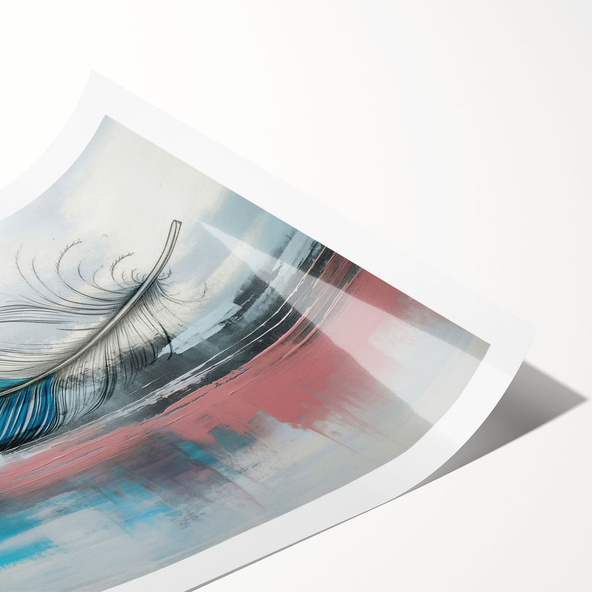 Abstract wall art print showcasing dynamic strokes and lines in vibrant colors, ideal for modern decor. Perfectly rolled and ready for framing to enhance any interior space.