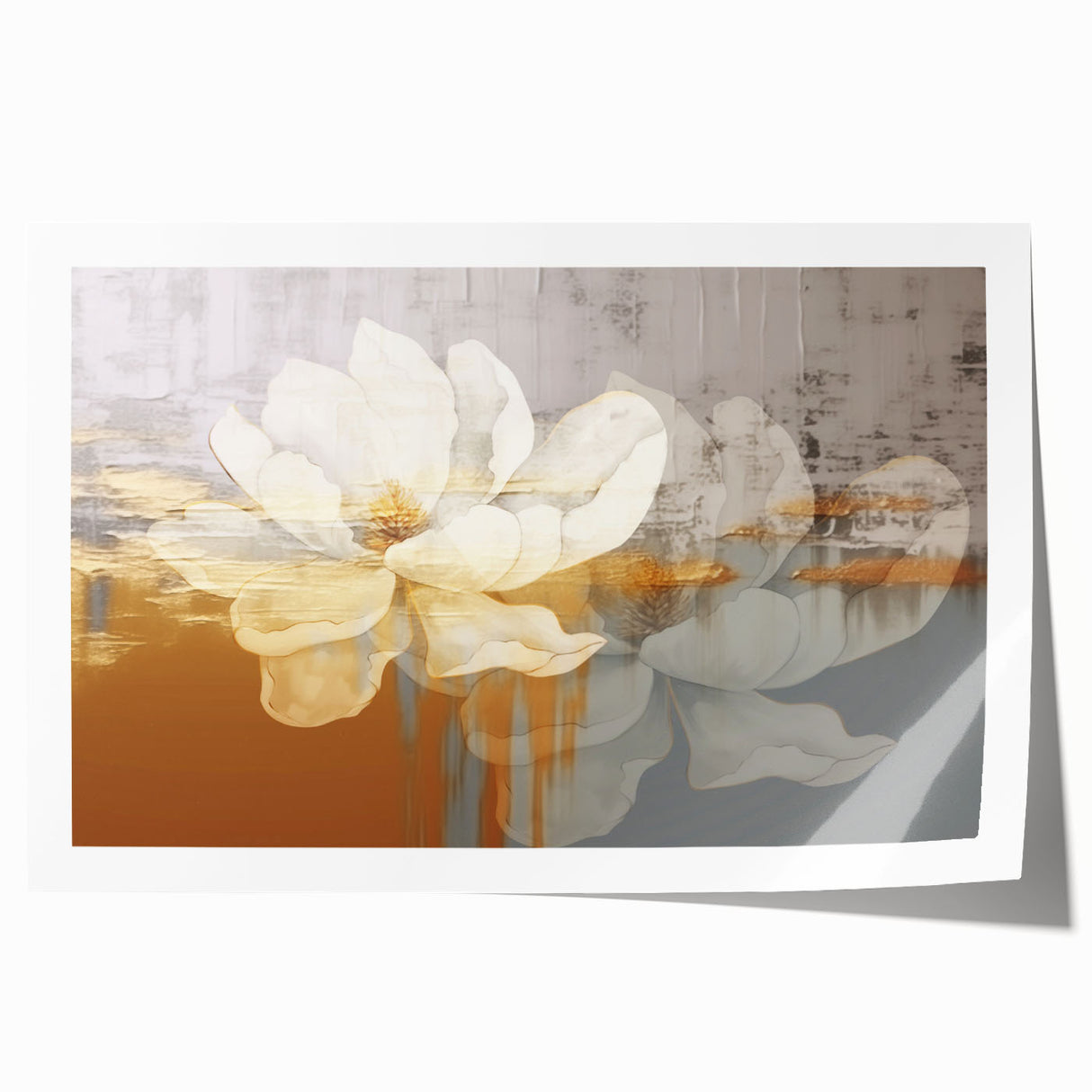 Abstract wall art print showcasing vibrant strokes and lines in shades of blue, pink, and gold, ideal for modern home decor. Perfect for adding a contemporary touch to any living space.