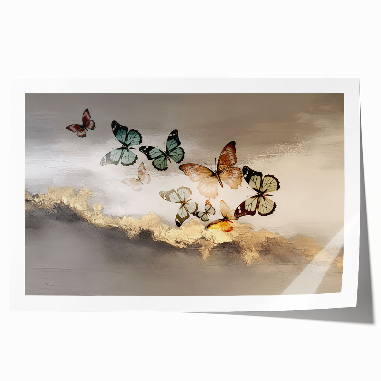 Abstract wall art print showcasing vibrant strokes and lines in shades of blue, yellow, and pink, perfect for modern home decor. Ideal for enhancing living spaces.