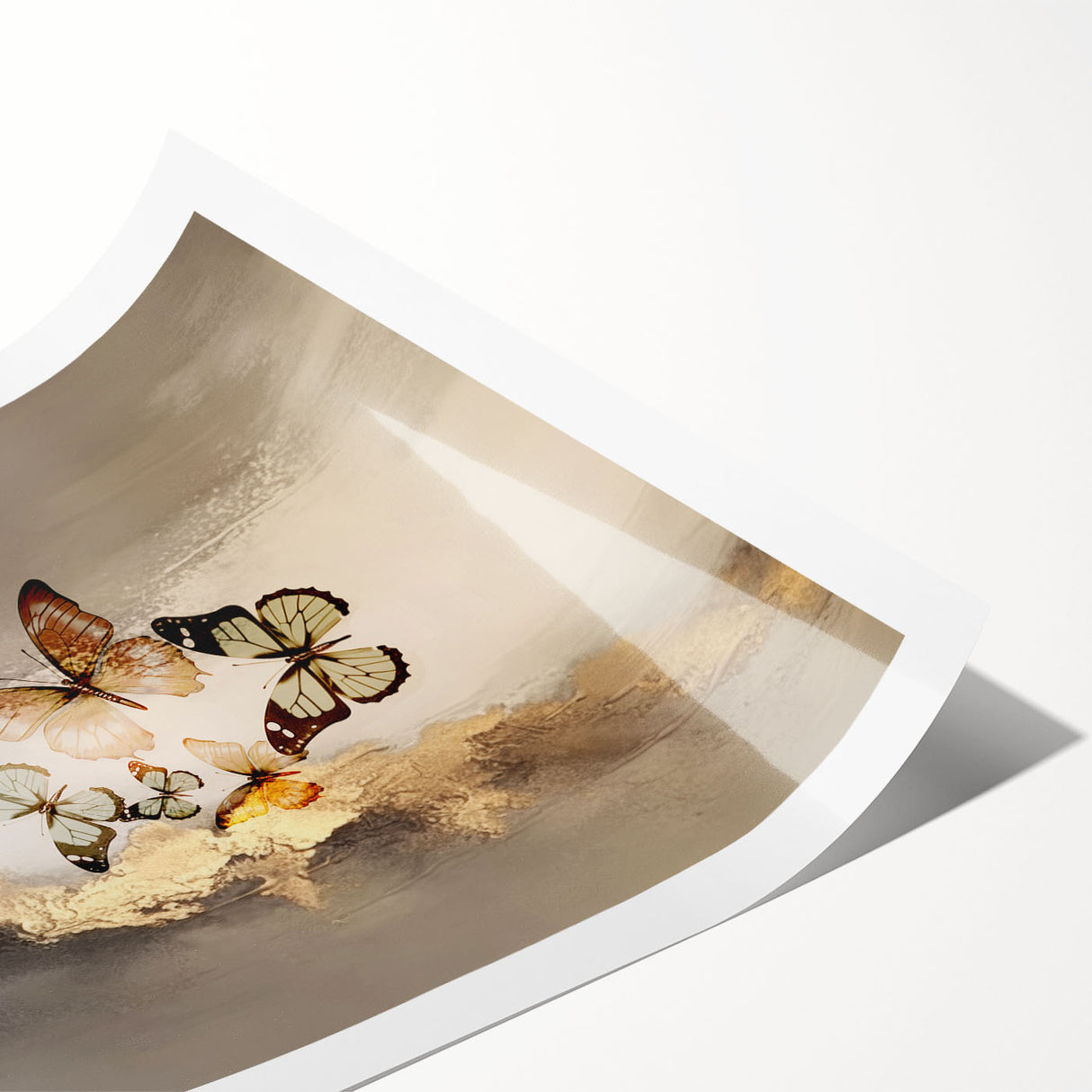 Abstract wall art print showcasing dynamic strokes and lines in vibrant colors, perfect for modern decor, rolled for easy framing and display.