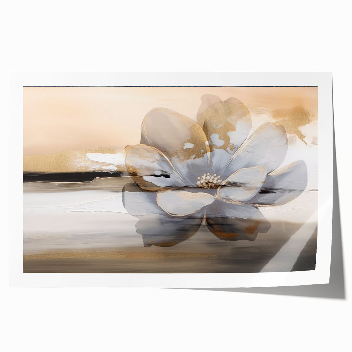 Abstract wall art print showcasing vibrant strokes and lines in shades of blue, orange, and grey, ideal for modern home decor. Perfect for adding a contemporary touch to any living space.