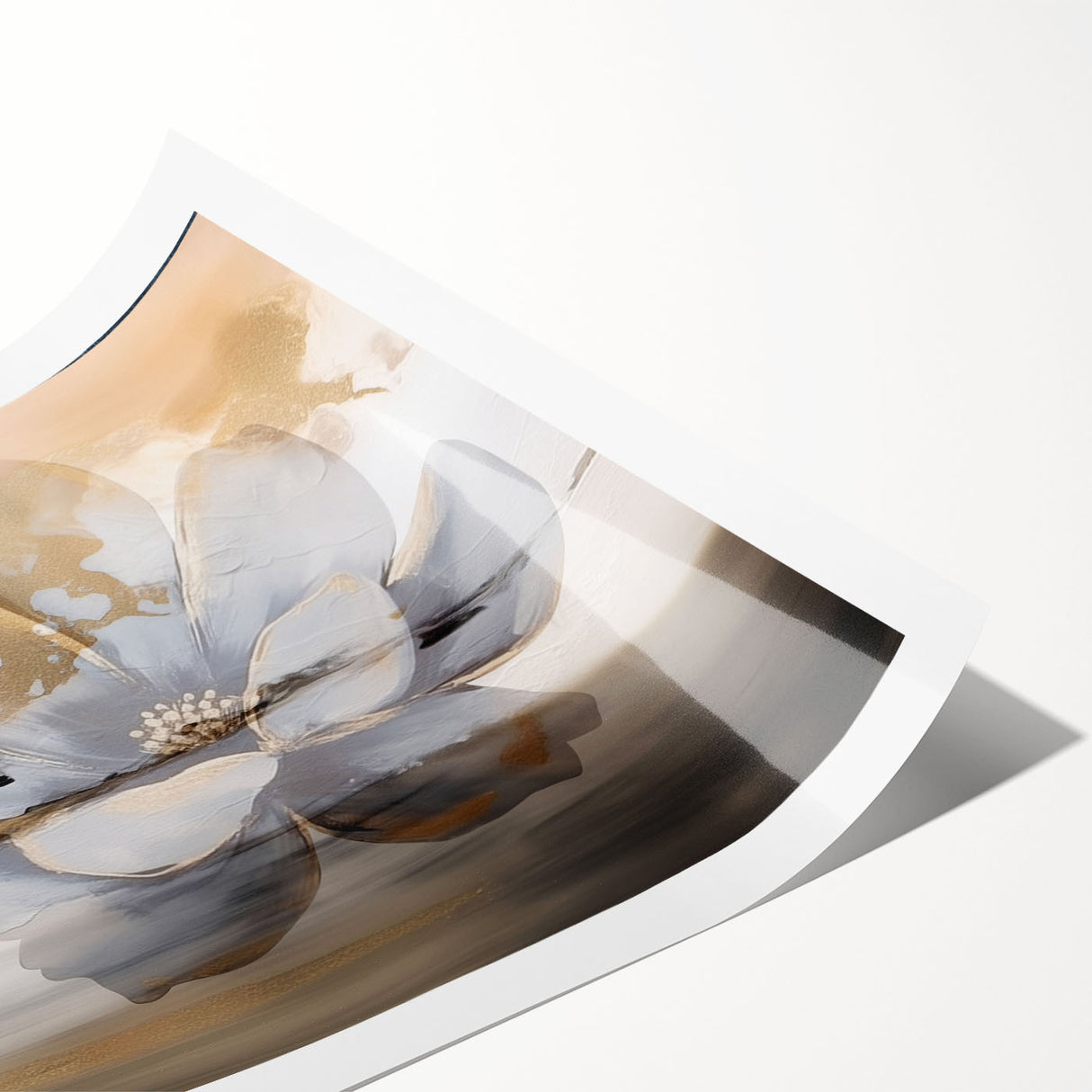 Abstract wall art featuring vibrant strokes and lines in shades of blue, orange, and yellow, designed for modern decor and creative spaces, rolled for easy display.