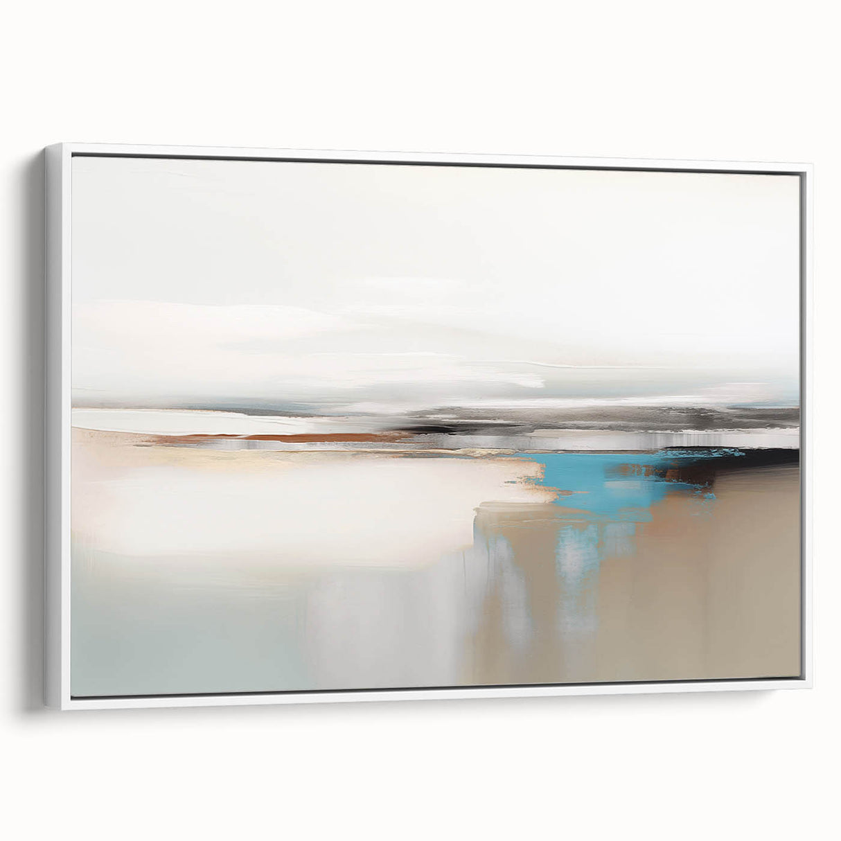 Abstract wall art showcasing a collection of colorful strokes and lines on a framed canvas, set against a white background, adding a modern aesthetic to any space.