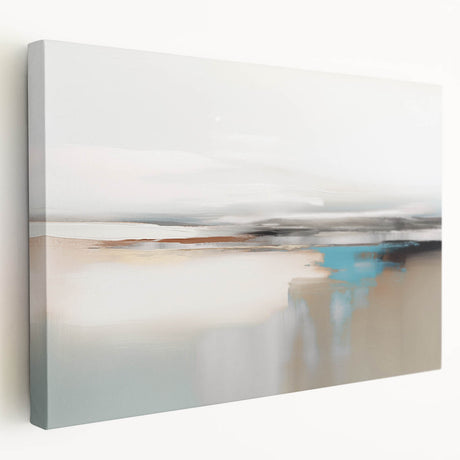 Stretched canvas wall art showcasing an abstract design with colorful strokes and lines, presented in a side view to highlight its texture and depth. Perfect for modern home decor.