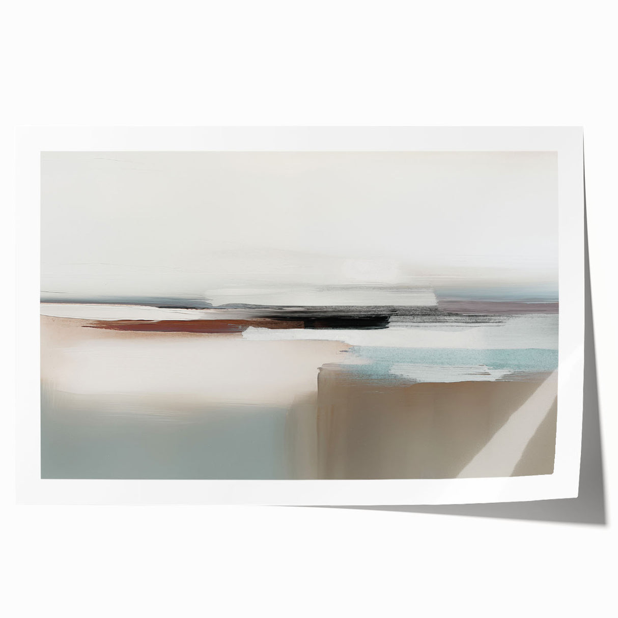 Abstract wall art print showcasing vibrant strokes and lines in shades of blue, yellow, and orange, perfect for modern home decor. Ideal for adding a pop of color to living spaces.