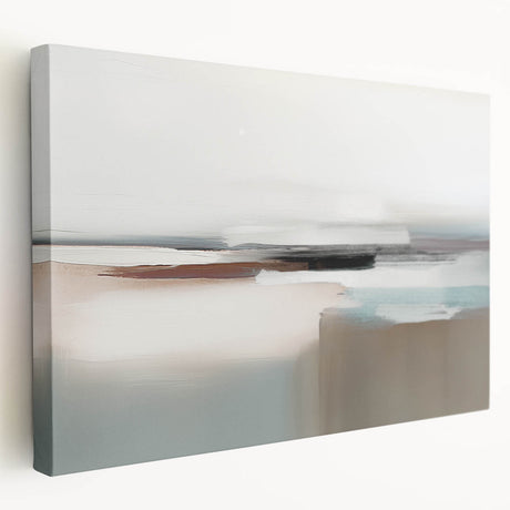 Stretched canvas wall art showcasing an abstract design of vibrant strokes and lines, perfect for modern home decor with a sleek side view highlighting its artistic depth.